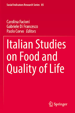 Couverture cartonnée Italian Studies on Food and Quality of Life de 