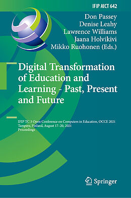 Livre Relié Digital Transformation of Education and Learning - Past, Present and Future de 