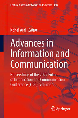 Couverture cartonnée Advances in Information and Communication de 