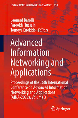 Couverture cartonnée Advanced Information Networking and Applications de 