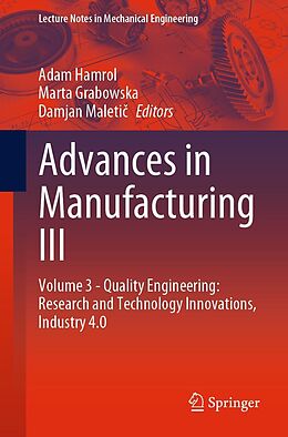 eBook (pdf) Advances in Manufacturing III de 