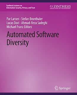 Couverture cartonnée Automated Software Diversity de Per Larsen, Stefan Brunthaler, Michael Franz