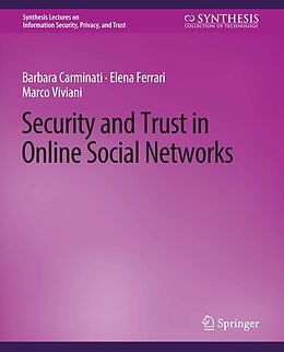 eBook (pdf) Security and Trust in Online Social Networks de Barbara Carminati, Elena Ferrari, Marco Viviani