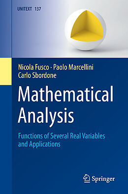 Couverture cartonnée Mathematical Analysis de Nicola Fusco, Paolo Marcellini, Carlo Sbordone