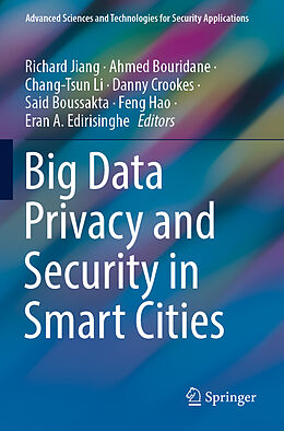 Couverture cartonnée Big Data Privacy and Security in Smart Cities de 