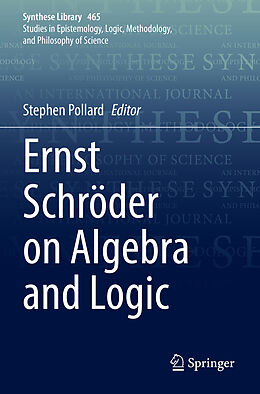 Couverture cartonnée Ernst Schro der on Algebra and Logic de 