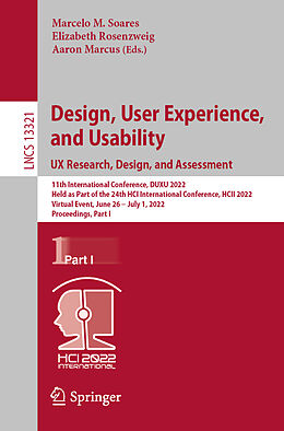 Kartonierter Einband Design, User Experience, and Usability: UX Research, Design, and Assessment von 