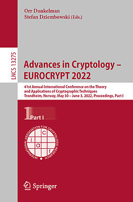 Couverture cartonnée Advances in Cryptology   EUROCRYPT 2022 de 