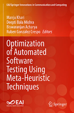 Couverture cartonnée Optimization of Automated Software Testing Using Meta-Heuristic Techniques de 