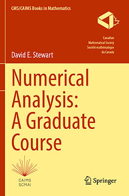 Couverture cartonnée Numerical Analysis: A Graduate Course de David E. Stewart