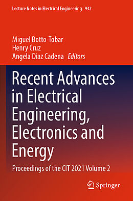 Couverture cartonnée Recent Advances in Electrical Engineering, Electronics and Energy de 