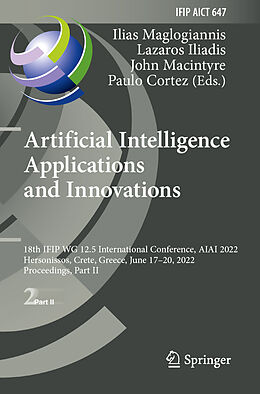 Couverture cartonnée Artificial Intelligence Applications and Innovations de 