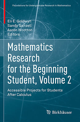 Couverture cartonnée Mathematics Research for the Beginning Student, Volume 2 de 