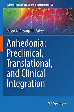Kartonierter Einband Anhedonia: Preclinical, Translational, and Clinical Integration von 