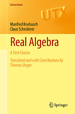 Couverture cartonnée Real Algebra de Manfred Knebusch, Claus Scheiderer