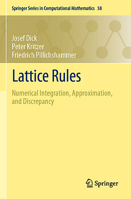 Couverture cartonnée Lattice Rules de Josef Dick, Friedrich Pillichshammer, Peter Kritzer