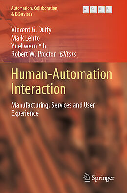 Couverture cartonnée Human-Automation Interaction de 