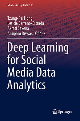 Couverture cartonnée Deep Learning for Social Media Data Analytics de 