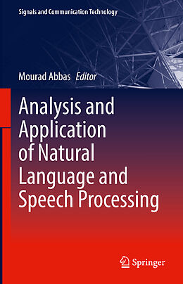 Livre Relié Analysis and Application of Natural Language and Speech Processing de 