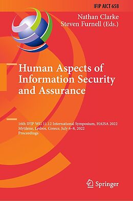 eBook (pdf) Human Aspects of Information Security and Assurance de 