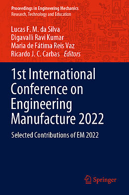 Couverture cartonnée 1st International Conference on Engineering Manufacture 2022 de 