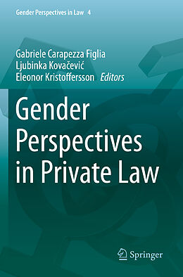 Couverture cartonnée Gender Perspectives in Private Law de 