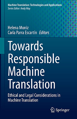 Livre Relié Towards Responsible Machine Translation de 