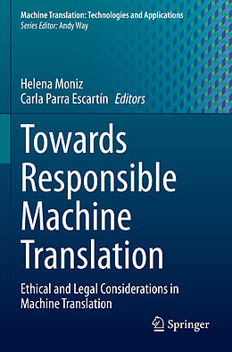 Couverture cartonnée Towards Responsible Machine Translation de 