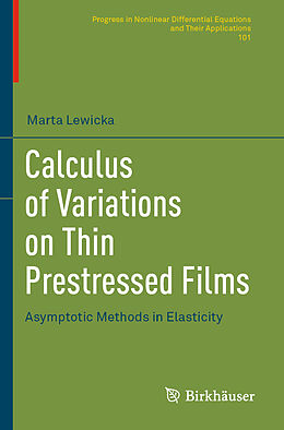 Couverture cartonnée Calculus of Variations on Thin Prestressed Films de Marta Lewicka