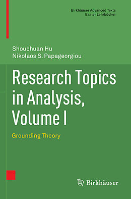 Couverture cartonnée Research Topics in Analysis, Volume I de Nikolaos S. Papageorgiou, Shouchuan Hu