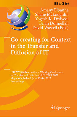 Livre Relié Co-creating for Context in the Transfer and Diffusion of IT de 