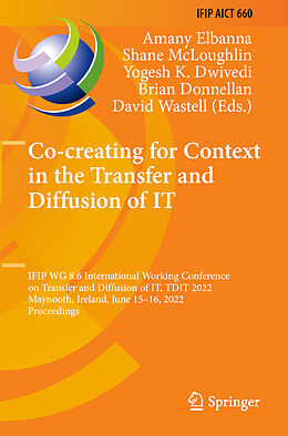 Couverture cartonnée Co-creating for Context in the Transfer and Diffusion of IT de 