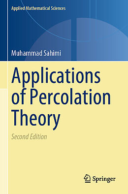 Couverture cartonnée Applications of Percolation Theory de Muhammad Sahimi