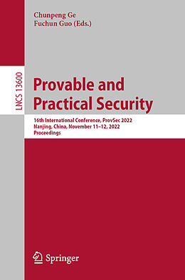 Couverture cartonnée Provable and Practical Security de 