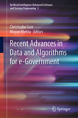 Livre Relié Recent Advances in Data and Algorithms for e-Government de 