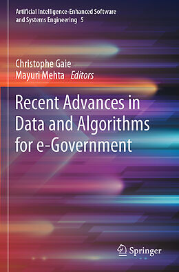 Couverture cartonnée Recent Advances in Data and Algorithms for e-Government de 