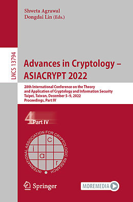 Couverture cartonnée Advances in Cryptology   ASIACRYPT 2022 de 