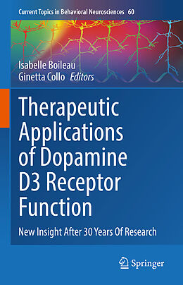 Livre Relié Therapeutic Applications of Dopamine D3 Receptor Function de 