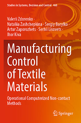 Couverture cartonnée Manufacturing Control of Textile Materials de Valerii Zdorenko, Nataliia Zashchepkina, Ihor Kiva