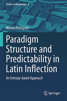 Couverture cartonnée Paradigm Structure and Predictability in Latin Inflection de Matteo Pellegrini