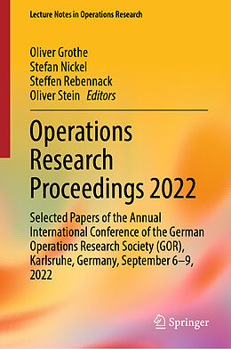 Livre Relié Operations Research Proceedings 2022 de 