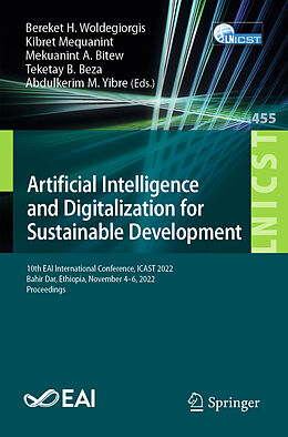 Couverture cartonnée Artificial Intelligence and Digitalization for Sustainable Development de 