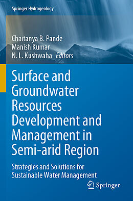 Couverture cartonnée Surface and Groundwater Resources Development and Management in Semi-arid Region de 