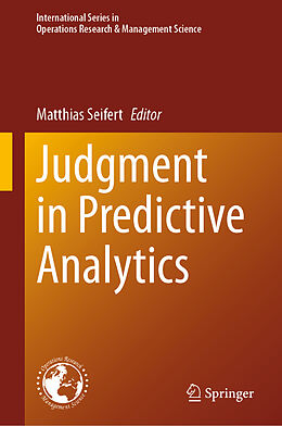 Livre Relié Judgment in Predictive Analytics de 