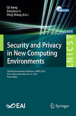 Couverture cartonnée Security and Privacy in New Computing Environments de 