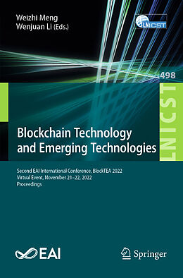 Couverture cartonnée Blockchain Technology and Emerging Technologies de 