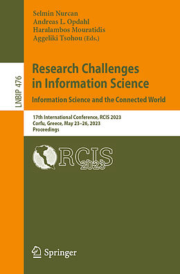 Couverture cartonnée Research Challenges in Information Science: Information Science and the Connected World de 