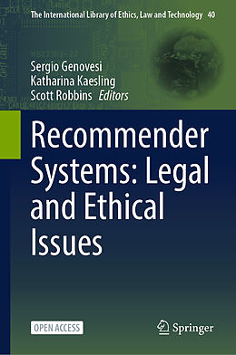 Fester Einband Recommender Systems: Legal and Ethical Issues von 