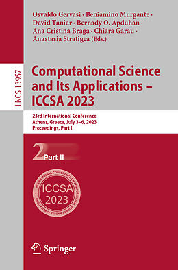 Couverture cartonnée Computational Science and Its Applications   ICCSA 2023 de 