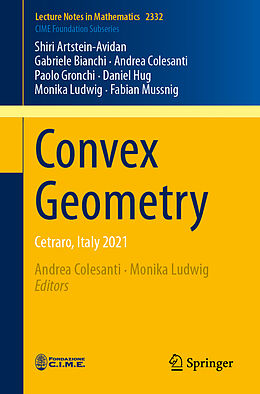 Couverture cartonnée Convex Geometry de Shiri Artstein-Avidan, Gabriele Bianchi, Andrea Colesanti